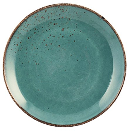H&H 6 piatti in stoneware reactive azzurro piano 27