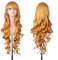 Fouriding 32 80cm Langhaar Lockinge Perücke Long Curly Wig Lange Gewellt Perücken für damen frauen Karneval Cosplay Party Fasching Kostüm Haarteile (gelb)