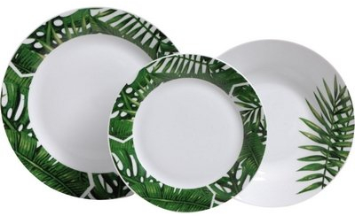 Service de table 18 pièces Jungle Porcelaine