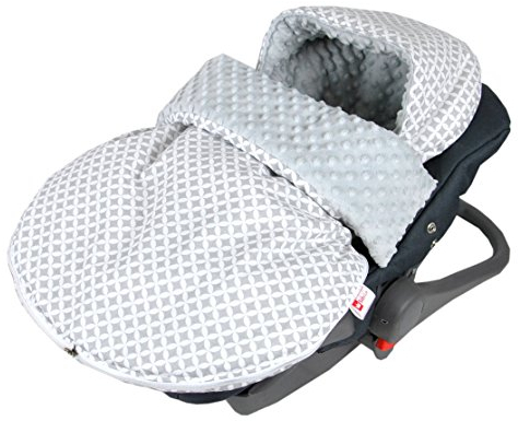Fußsack SOMMERFUßSACK 90cm Minky Babyschale Kinderwagen Buggy Jogger (5. Grau + Maroko)