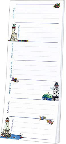 Kühlschrankblöckchen Wochenplaner, An der See, Kühlschrankblock Magnetblock Notizblock Magnet Leuchtturm