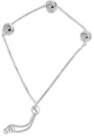 Charmsy 925 Sterling Silver Sliding Bolo Bracelet for Women | Women's Italian Handmade Adjustable Bolo Bead Ball Slider Bracelet