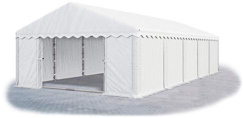 Das Company Lagerzelt 6x10m wasserdicht weiß mit Bodenrahmen 240g/m² PE Plane hochwertig Gartenzelt Summer Floor MPE