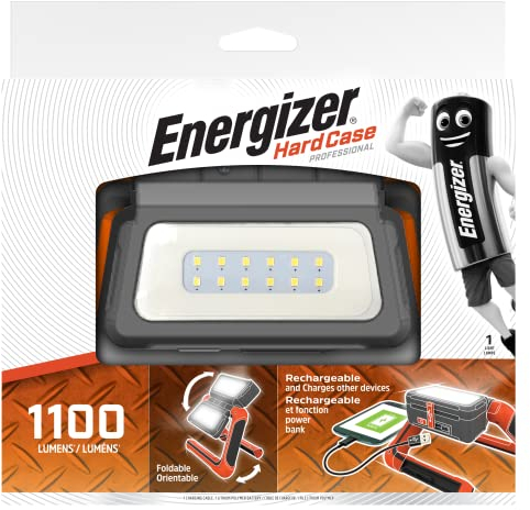 Energizer Foco LED Recargable, Linterna LED Profesional, Funcion Cargador, 1100 Lumenes, Cable USB Incluido