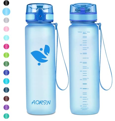 AORIN Sports Water Bottle - 350ml-Tritan Gym Bottle BPA-Free & Drinking Bottles, Leakproof,One Click Flip Lid/Kids,Adults,Gym,Outdoor Sport