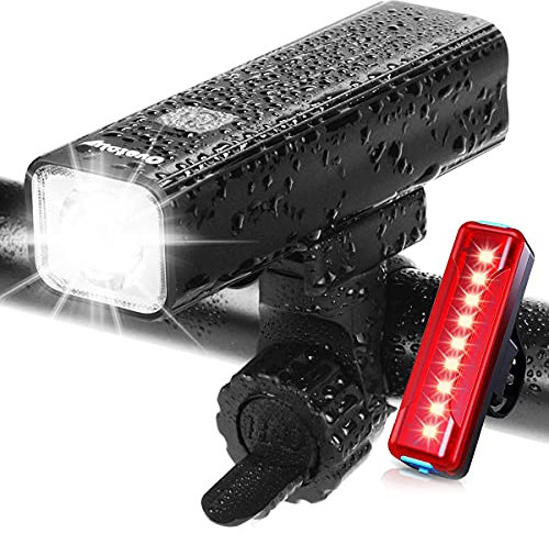 Ovetour USB Rechargeable Bike Light,4000mAh Battery with Power Bank Function,Super Bright Bicycle Front Headlight and Back Taillight,5 Light Modes,for Road Mountain Cycling