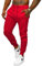 OZONEE Herren Jogginghose Hose Sport Trainingshose Sporthose Freizeithose Unifarbe Herrenhose Sweatpants Fitnesshose Sweathose Fußballhose Jogpants Joggpants JS/XW01/59 DUNKELROT L