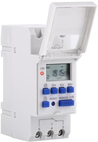 Jadeshay Interruttore Orario,12V AC/DC Timer Digitale Temporizzatore Elettronico Programmabile Montaggio su guida DIN per Apparecchi di Distribuzione e Controllo,con Display LCD