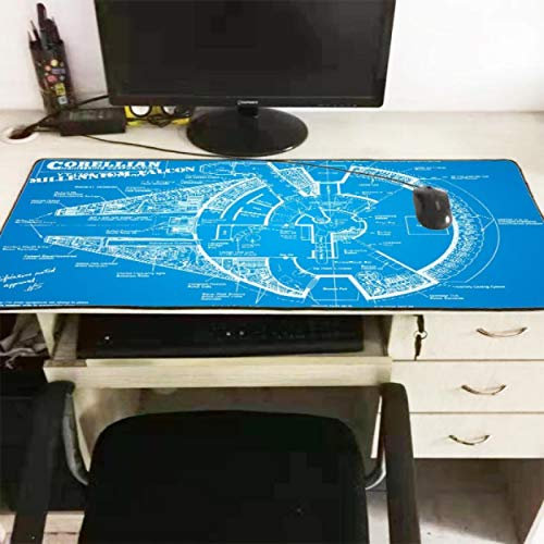 Star War modèle de vaisseau spatial bord de verrouillage de vitesse grand tapis de souris en caoutchouc naturel tapis de souris de bureau de jeu étanche 400 * 900 * 3Mm