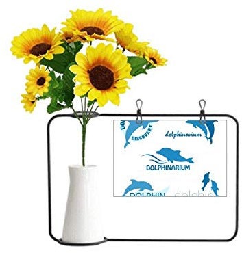 Beauty Gift Blue Ocean Delphin Biologie künstliche Sonnenblumen-Vasen Flasche Segenskarte
