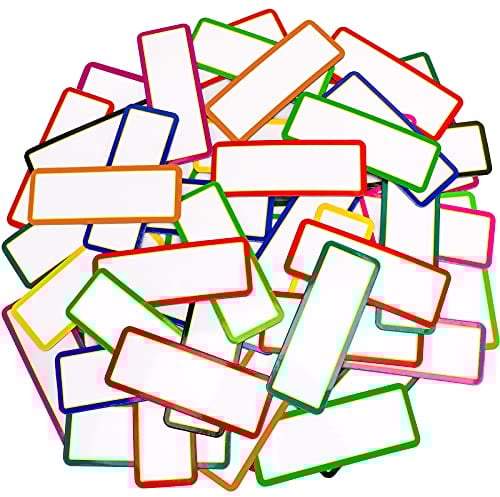 Zayvor 60Stück Magnetische Namensschilder Beschreibbare Magnete Magnetisch Trocken Löschen Etiketten Whiteboard Namensschild Magnetstreifen Beschreibbar Magnet Etiketten Beschreibbar,8 x 3 cm