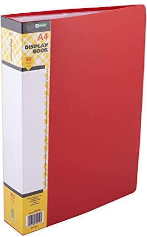 D.RECT Sichtbuch PP A4 |80 Hüllen | Sichtmappe | Solid | Präsentationsordner | Angebotsmappen |Rot