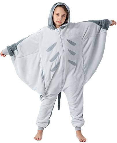 corimori Flauschiges Manta Rochen-Kostüm für Kinder | Karneval Fasching Kostüm Onesie für Mädchen, Jungen | Körpergröße 130-150cm