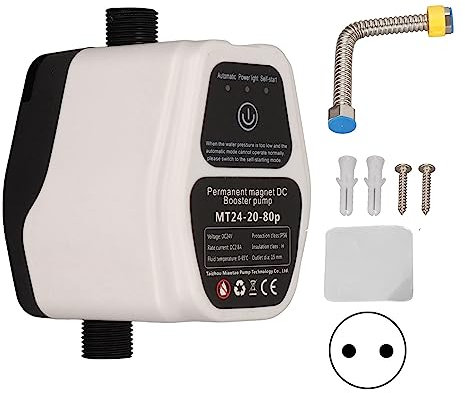 Pompa Booster per Scaldabagno 24V, Pompa di Ricircolo Automatica Intelligente per Acqua Calda da 4,4 GPM Montata a Parete, per Scaldabagni e Scaldabagni Senza Serbatoio(Spina UE)