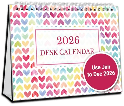 CRANBURY Kleiner Tischkalender 2023–2024 – (Jahreszeiten) 20,3 x 15,2 cm, Stehtischkalender, jetzt bis Dezember 2024, 18 Monate Flip-Desktop-Kalender, Staffelei-Schreibtischkalender, kleiner