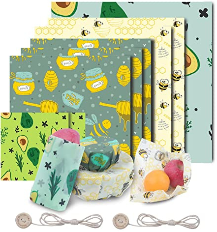 Bienenwachstücher wachstücher, 8er Set – Bio Wickeltücher aus Bienenwachs – Natürlich & Umweltfreundlich Bienenwachstuch Wachstücher groß Beeswax wrap