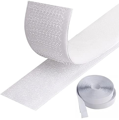 Longivia® 5 Meter Doppelseitiges Klettband Selbstklebend Extra Stark weiß 2 Stücke Selbstklebende Klettbänder mit Klettverschluss - Klebeklett für stoff fliegengitter textilien - Klett