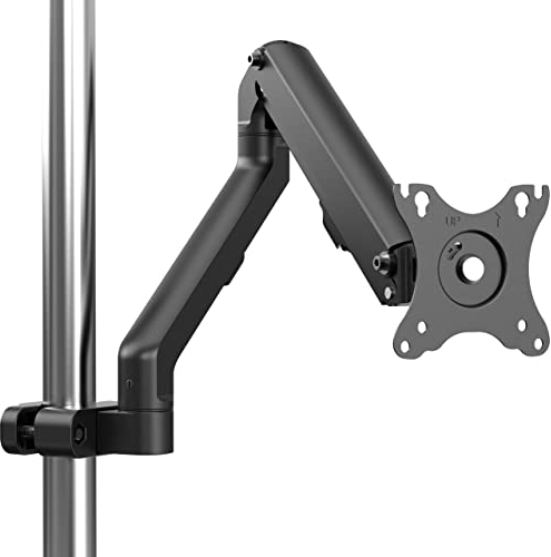 WORLDLIFT Monitorhalterung für Rohre & Pfosten - Kompatibel mit 17-27 Zoll (7 kg) - Mechanische Feder-Technologie, VESA 75/100 - Einfache Montage für Bildschirme