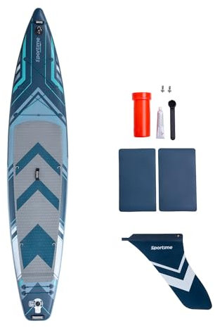 Sportime Stand Up Paddling Board Seegleiter Pro Set| Touring Board, Finne und Reparatur-Set | In 6 Größen | Gladiator-SUP-Board Serie | Formstabil, hart & steif | 3-fache Kantenverstärkung