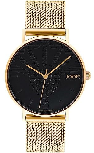 JOOP! Armbanduhr Damen Quarzuhr Analog, mit Edelstahl Armband, Gold, 5 bar Wasserdicht, End of Life System, Kommt in Uhren Geschenk Box, 2033714