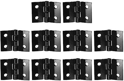 sourcing map 10Pcs Acrylic Hinges, 1 x 1.34 Inch Mini Hardware Folding Hinges Piano Hinges with Mounting Hole for Case Box Handicrafts, Black