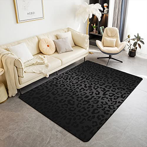 Loussiesd Teppich mit Leoparden-Akzent, 100 x 150 cm, Geparden-Druck, Wohnzimmerteppich, Dekorativ