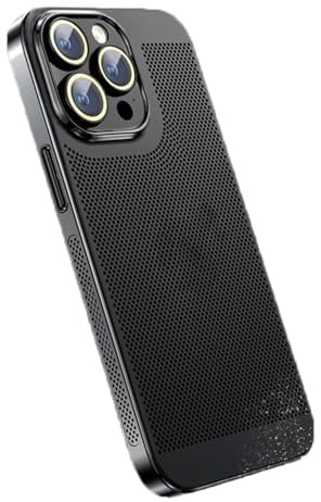 LXURY Hülle für iPhone 15 Pro Max/15 Pro/15, Galvanisierte PC Kratzfest Handyhülle mit Screen Kamera Schutz Ultradünne Stoßfeste Schutzhülle,Schwarz,15 Pro Max''