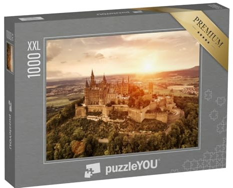 Puzzle 1000 Teile XXL „Burg Hohenzollern bei Sonnenuntergang, Schwäbische ALB“ – aus der Puzzle-Kollektion Burg Hohenzollern