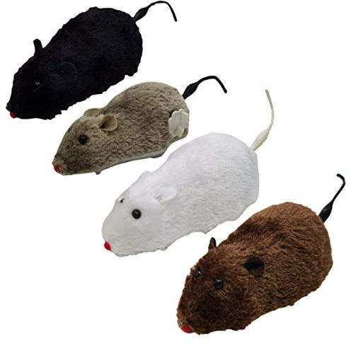 FOMIYES Plüschmaus Aufziehmäuse 4-teiliges Katzenspielzeug Aufziehmäuse Für Katzen Interaktives Katzen-übungsspielzeug-Set Zufällige Farbe