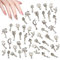 3D Nail Charms, 20 Pcs Shiny Nail Rhinestones Gems Flower Butterfly Heart Bow Dangle Nail Art Charms Silver Metal Nail Jewelry Luxury Nail Art Decoration for Nail Design DIY Crafts