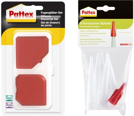 Das Pattex aus alt mach neu - Fugen Set, mit zwei Fugenglättern und fünf Kartuschenspitzen von Pattex