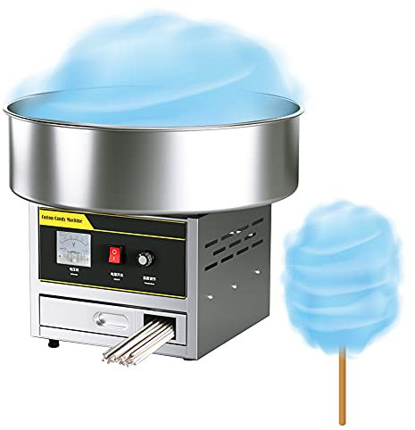 GLJTUO Machine À Barbe À Papa Électrique Commerciale, Fabricant Automatique De Barbe À Papa, Machine À Bonbons Sucrés (Argent)