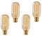 B22 Bayonet T45 Vintage Edison Light Bulbs, 4 Pack Bayonet Tube Bulbs 40W, Dimmable Spiral Decorative Light Bulbs, 230V