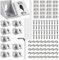 18 Pièces Profilés en Aluminium 30x30mm,Equerre Fixation Joint à Angle Droit 90°,Equerre de Fixation avec Vis écrou Rondelles Plates et Clé,Pour Profilé à Rainure Corniere Raccord en Aluminium