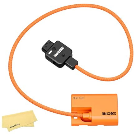 ZGCINE D-Tap to LPE6 Dummy Battery Cable for Canon EOS R5, R6, R7, R, 5D II/III/IV, 6D, 6D II, 7D, 7D II, 60D, 60Da, 70D, 80D, 90D, XC15, 5DS-60CM/1.97FT