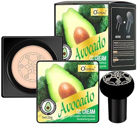 O'CHEAL Pilzkopf Luftkissen BB Creme Foundation-Creme für das Gesichts-Make-up Concealer-Kissen für das Gesicht Comestics Make-up-Kissen Kompakt Natürliche Farben02