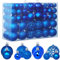 ZFYQ 100Pcs Palle di Natale, Set di Palline Decorative da Appendere per Decorazioni Natalizie per L'albero, Blu