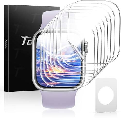 TOCOL 8 Piezas Protector de Pantalla para Apple Watch Apple Watch Series 10 42mm, Resistente a los Arañazos, Sin Burbujas, HD Transparente, Protector de pantalla TPU Flexible de Cobertura Total