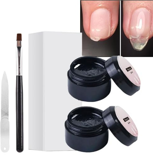 2PCS Nail Repair Protection Gel,Nail Glue Instant Cracked Nail Repair Gel,Nail Treatment Repair Gel,Nail Repair Kit for Broken Natural Nails,Nail Repair Glue for Broken Natural Nails(5ml With Brush)