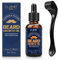 Bartroller Bartwuchs Haare Bartöl + Dermaroller, Biotin Beard Growth OIL Kit 0,25mm Microneedling Roller Bartroller Set, Bartwachstums Set, Stimuliert Verdicken Schnurrbart & Haarwachstum für Männer