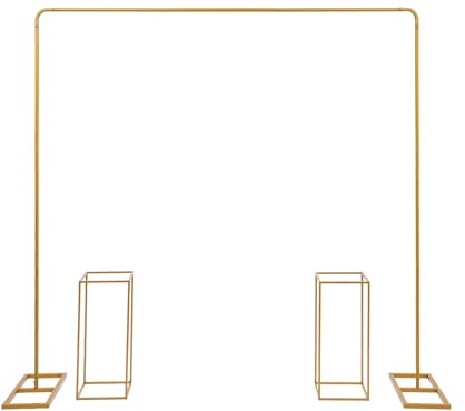 Ballonständer mit Blumenständern, 3 Stück Hochzeitsständer aus Metall, Hochzeitskulissenständer,Vielzahl von Ballons, Blumen dekoriert, für Hochzeiten (Gold)