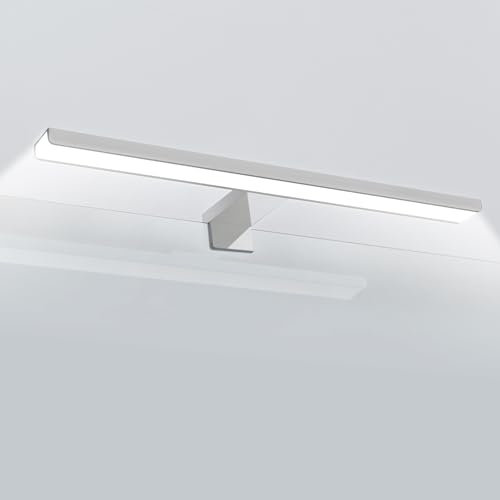 EMKE Spiegelleuchte Bad Spiegellampe 40cm, LED Spiegel Lampe 8W IP44 4200k, Badspiegelleuchten Badezimmer Spiegellampen für das Bad Wandlampe Wandleuchte Weiß