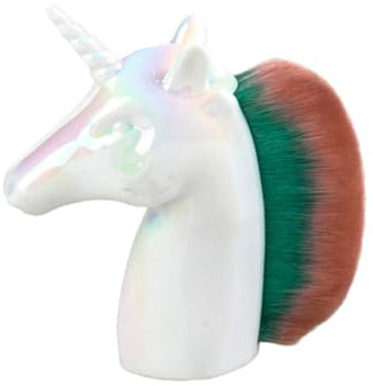 minkissy Unicorn Design Nail Dust Cleaning Brush Short Handle Makeup Brush for Loose Powder and Foundation for Cosmetic Application and Nail Art