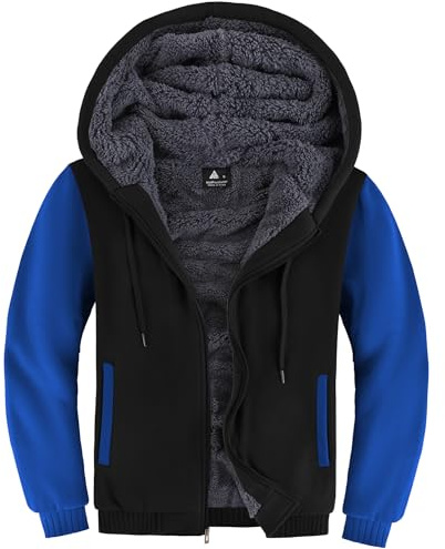 LLdress Giacca con Cappuccio da Uomo Felpa con Cappuccio con Cerniera Fodera Calda Giacca Invernale con Tasche Felpa in Pile per Escursionismo Campeggio