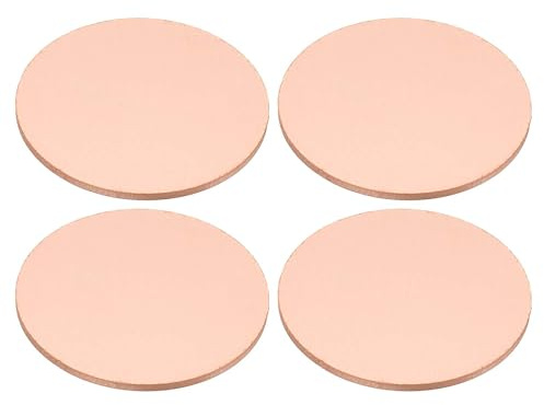 PATIKIL 4 Piezas De Láminas De Metal Para Estampar, 30mm Redondas, Placas De Metal, Etiquetas De Nombre, Discos Para Hacer Llaveros Y Placas, 1.0mm De Grosor, Tono Cobre