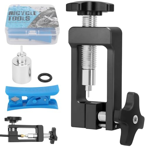 Fahrrad Hydraulik Schlauch Nadel Einführwerkzeug mit Gummidichtungen & Aufbewahrungsbox, Profi Öl Nadeltreiber Einsatz Kit mit Nylon Hydraulischem Schneider für Mountainbikes und Rennrad Reparaturen