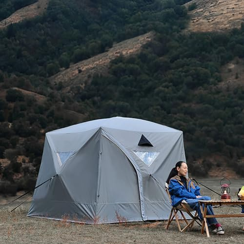 Winter-Angelzelt: Isolierter, winddichter Eisangelschutz für kaltes Wetter, Camping, verdicktes Winter-Angelzelt mit überlegener Isolierung, winddichtes Design (externes Zelttuch)