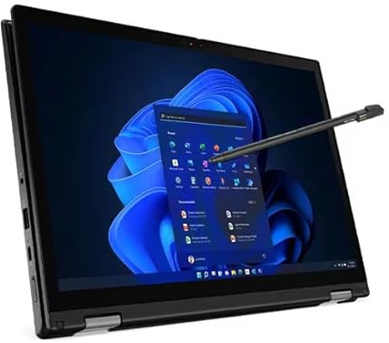 Lenovo ThinkPad L13 Yoga Gen 3, laptop touchscreen FHD 2 in 1 da 13,3, Intel Core i5-1245U, 16 GB di RAM, SSD da 512 GB, tastiera QWERTY, Windows 11 Pro (rinnovato)