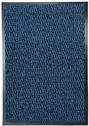 Suprano Door Mats Indoor 80cm x 140cm Blue, Washable indoor Outdoor Rugs Matts, Heavy Duty Non-slip Entrance Mat, Super Absorbent Front Door Mat Kitchen Hallway Bath Barrier Rugs (Blue, 80 x 140 cm)