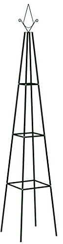 3-stufiges Rankgitter-Set aus Eisen, 2 Stück, Dunkelgrün, 35x35x195 cm, für Kletterrosen und Clematis, witterungsbeständige Epoxid-Beschichtung, robuste Garten-Rankhilfen,